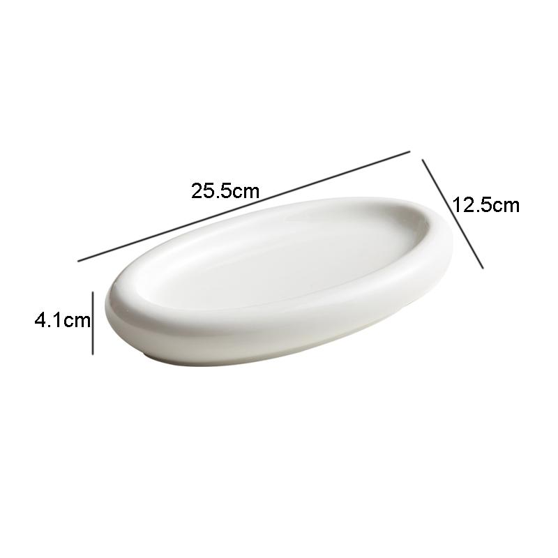 Oval Ceramic Cooking Dish Sashimi Sushi Plate Serving Platter Home Kitchen Solid Color Tableware Snack Desserts Dish Steak Plate