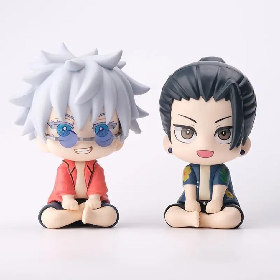 Anime Kawaii Mini Figures - Jujutsu Kaisen PVC Collection Dolls Fushiguro Ryomen Sukuna Gojo & Geto Suguru Sitting Characters