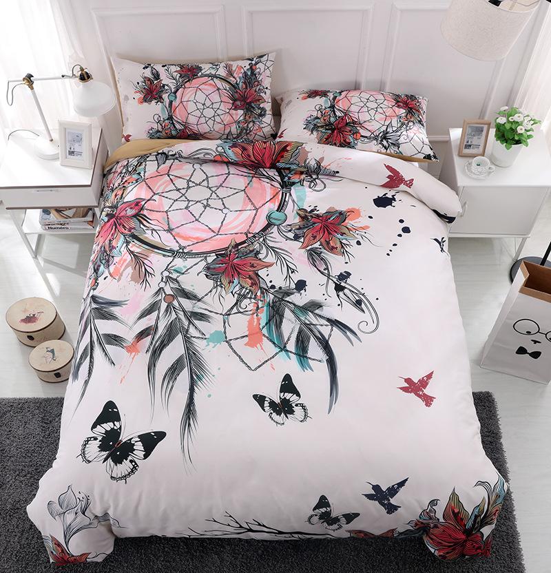 Heimtextilien Traumfänger Bettwäsche Böhmen King Size Bettwäscheset 100% Mikrofaser Traumfänger Boho Bettbezugset