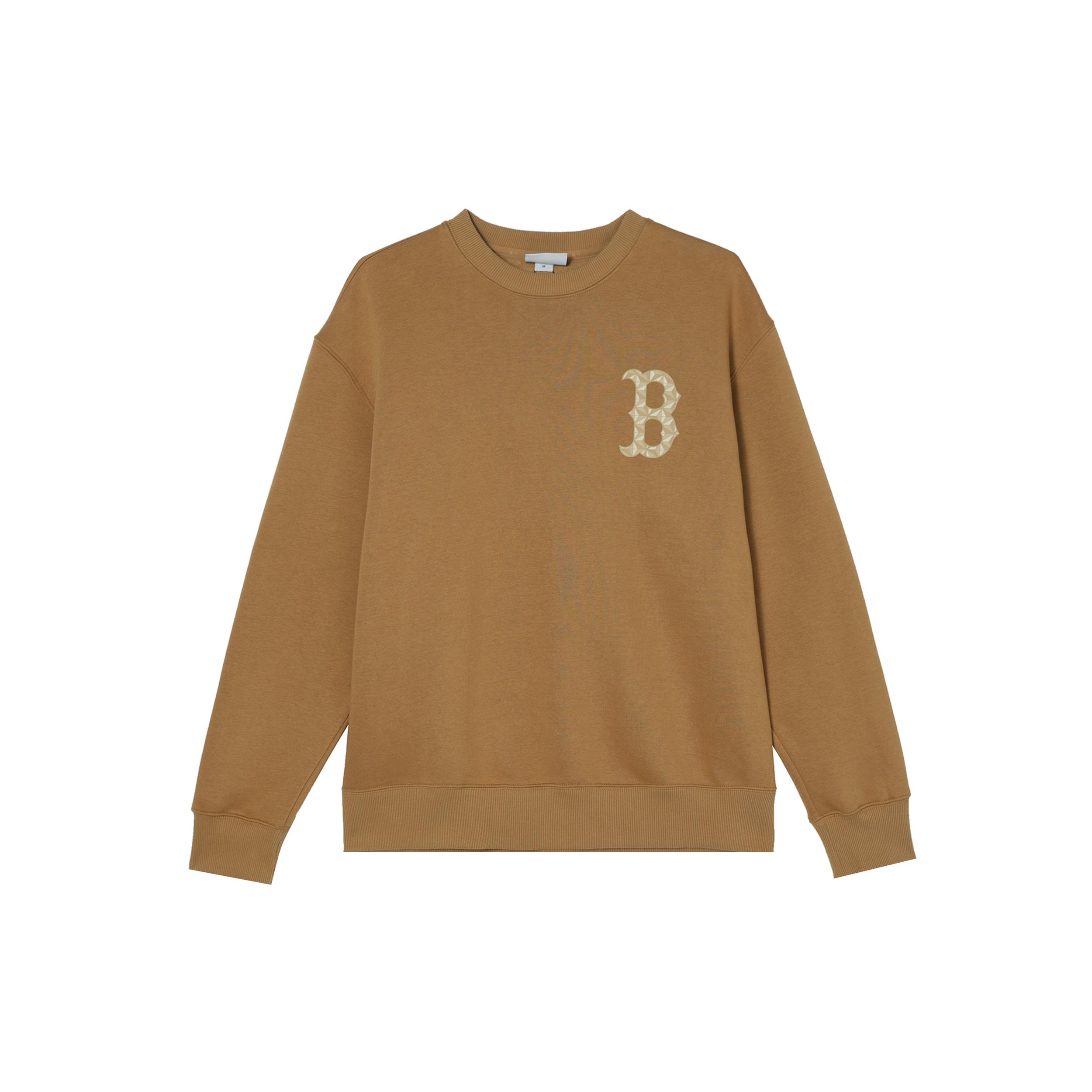 

New MLB Boston Red Sox MONOGRAM BIG LUX Sweatshirt Unisex Camel 3AMTM0946-43CAS M