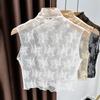 Elegant Mesh Base Layer Top Gauzy Detachable False Collar Fake Lace Floral Collar  Casual