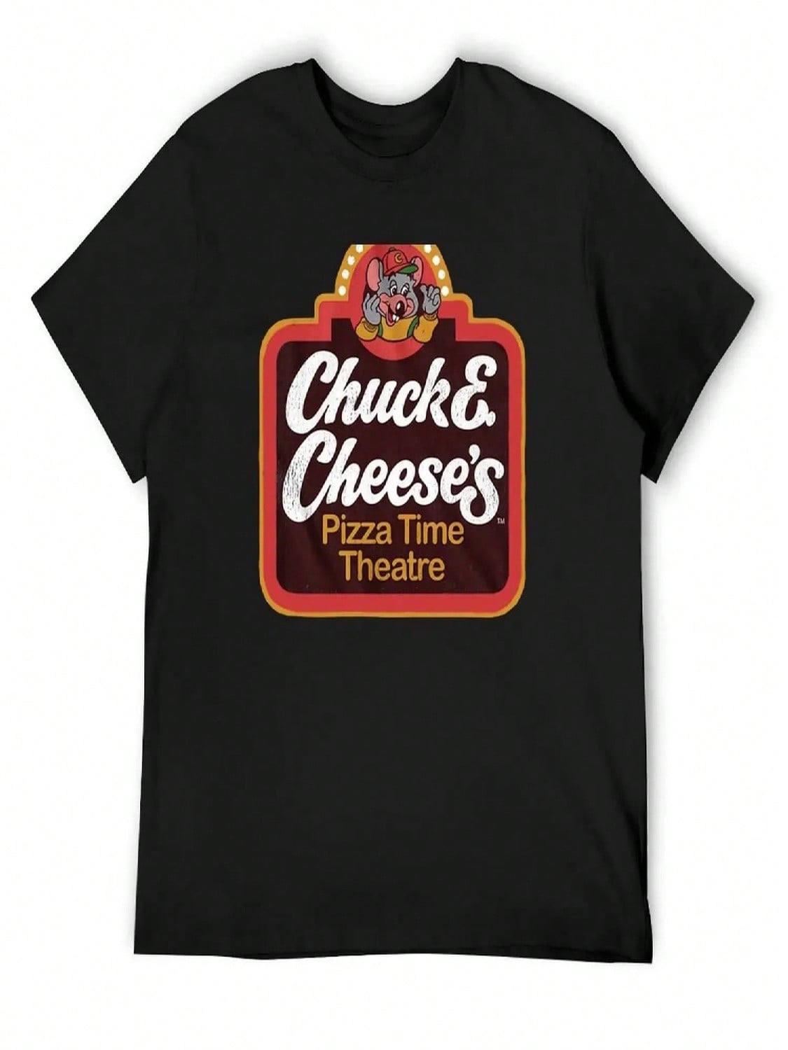 Chuck-E-Cheeses-Pizza-TIME-Theater- T-Shirt Cotton Man T-Shirts Clothing Sports Fans unisex T Shirt S разноцветный