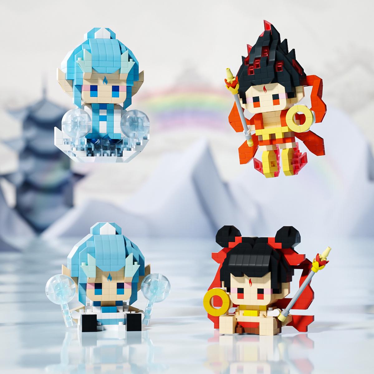 

Nezha & Ao Bing Cartoon Building Block Ornament - Compatible with LEGO, Perfect Gift