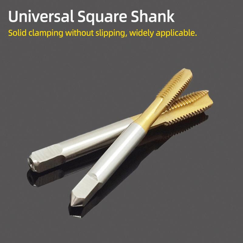 Machine Thread Tap Drill Bit HSS 6542 Titanium Metric Screw Machine Taps Straight Flute Hand Tool M2/M2.5/M3/M3.5/M4/M5/M6/M8