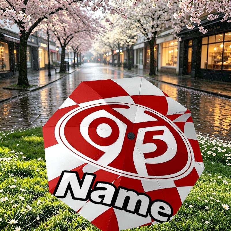 Custom Name Personalized 05 1FSV Mainz 05 Print Umbrella, Auto Open Close, 8‑Rib Sturdy Frame, Commute Camping Hiking Use, Birthday Gift