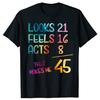 Funny Birthday Gift 45 Year Old 45th Birthday Born In 1980 T-Shirt Unisex Style Shirts for Women Men Clothing Streetwear Y2k