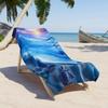 Sonnenuntergang Meeresstrandtuch Ruhige Meereslandschaft mit Schildkröten Druck Mikrofaser Schnelltrocknendes Handtuch für Camping Romantische Strandfluchten Bule