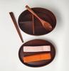KXLCGYK Lightweight Bento 700ml Single with Cherry Blossom Drawstring Wooden Spoon and Natural Lacquer for and Students Box, Capacity, Oval, Tier,