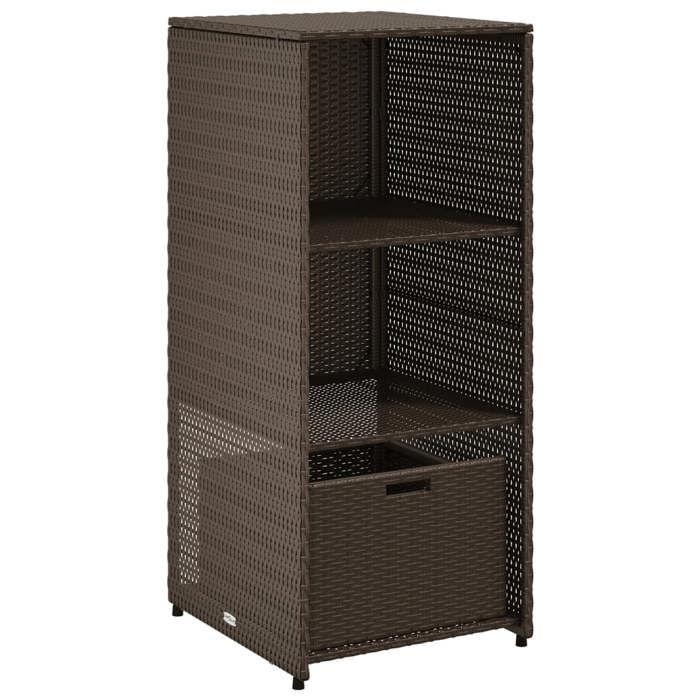 VidaXL Garden Storage Cabinet Brown 50x55x115 Cm Woven Resin 365548