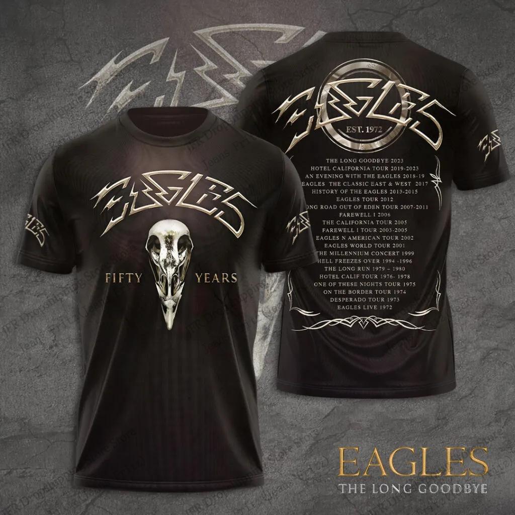 New Retro Rock Eagles Band 3d Print T-shirt Men Women Fashion Hip Hop Casual Short Sleeve Tops Tees Kids Tshirt Album Clothing