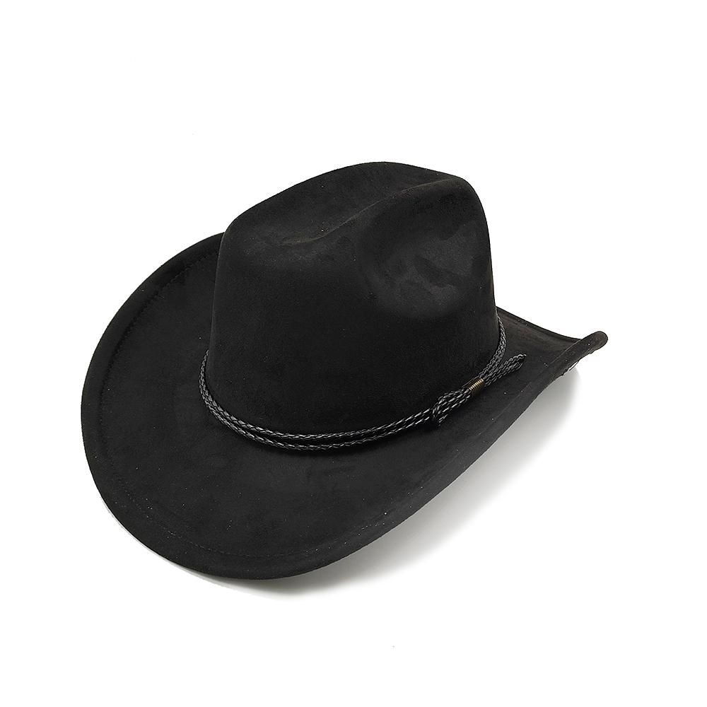 Chain Western Cowboy Hat Suede Fedora Men s Cowboy Hat Unisex Fashion Travel Party Hat sombrero vaquero  chapeau cowboy 56-58cm