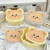 Cute Cartoon Butter Bear PP Storage Box Girl's Office Stationery Desktop Organizer Sticker Hairpins Dust-proof Flip Cover Box