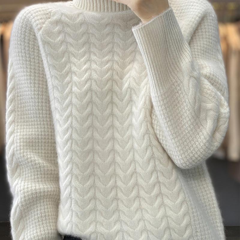 Fashion Turtleneck Sweater Women Autumn Winter Pullover Jumper Pull Streetwear Casual Knitted XL белый 2673₽