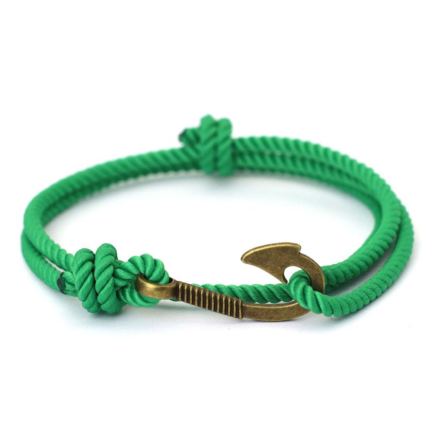 Vintage Fish Hook Boat Anchor Men Bracelet Casual Adventure Accessories Male Double Layer Adjustable Jewellery Gift