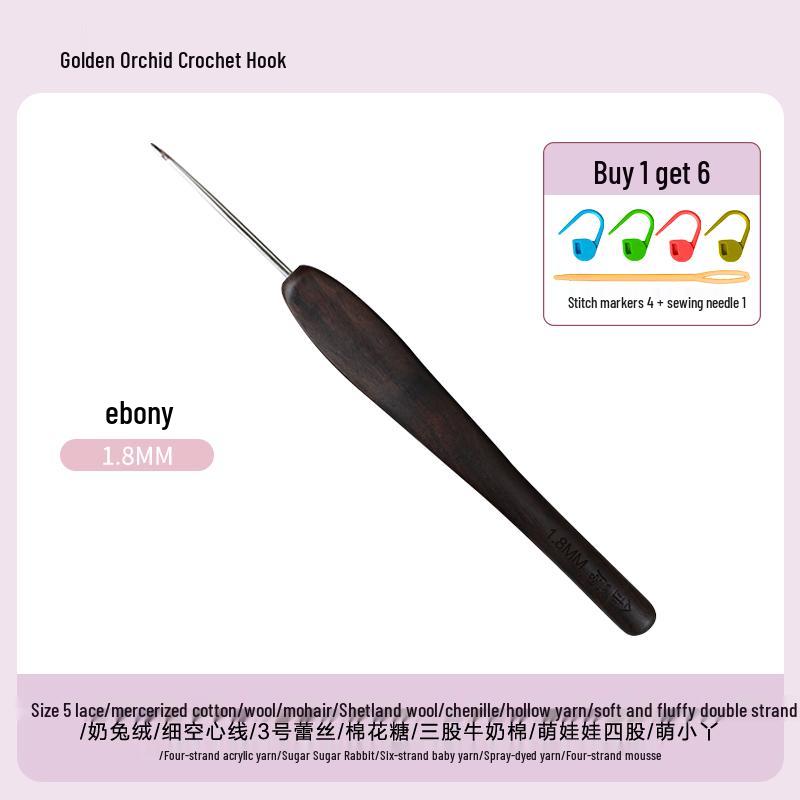 Soft Grip Resin Crochet Hook with Hand-Polished Stainless Steel Needle for Doll and Wool Knitting