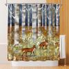 Fox Shower Curtains for Bathroom Forest Animals Hunting Shower Curtain Fabric Autumn Birch Bathroom Decor for Cabin Home 72"x72"