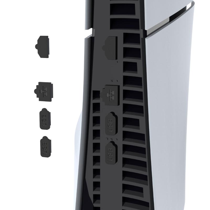 Console Host Middle Strips Dust Cover Flexible Mesh Protections Net with Silicone Dust Plugs for Slim Heatsink Cover