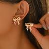 ins Hot Sale Women's Jewelry Bow Drip Oil Design Earrings Versatile Premium Stud Earrings Women