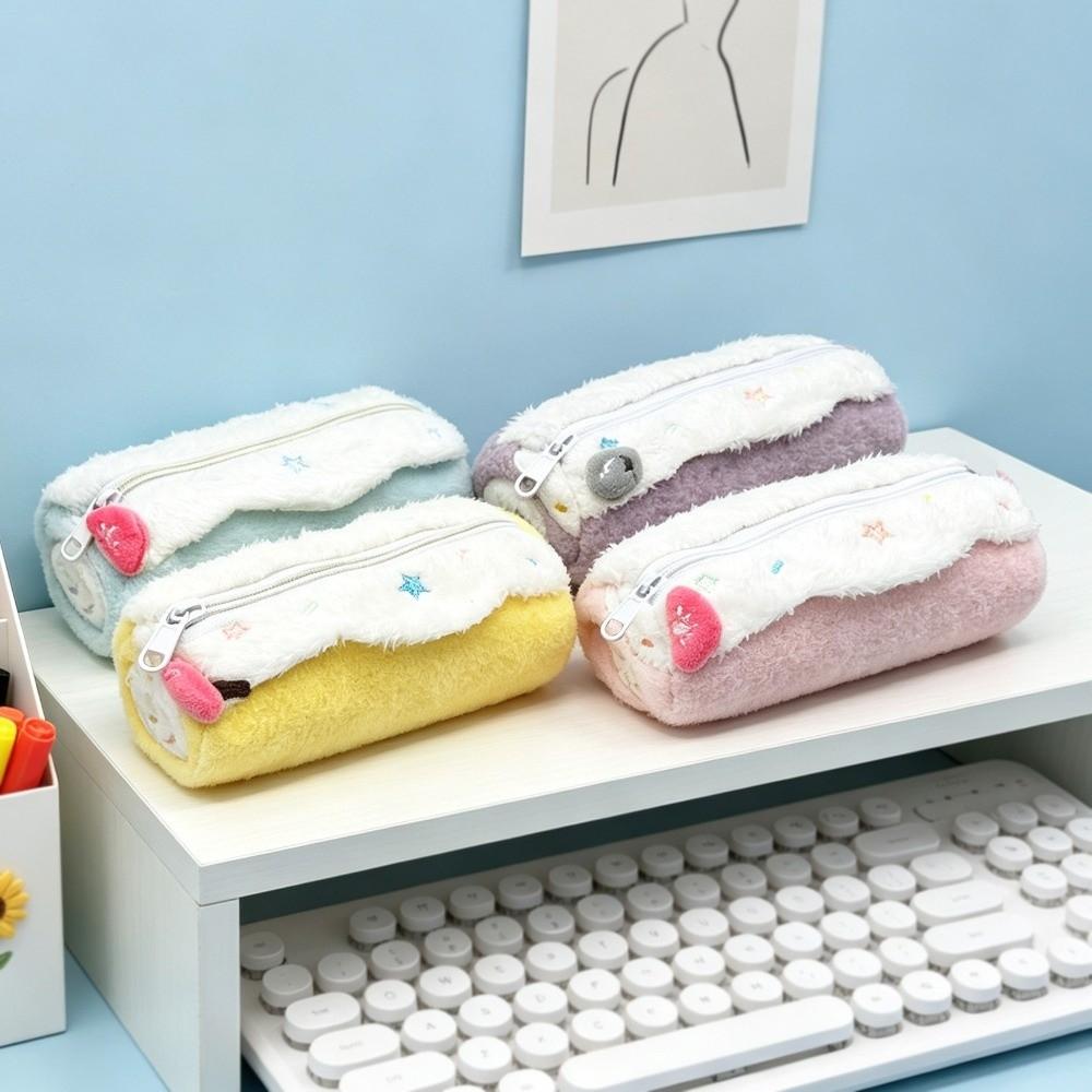 Star Embroidery Pen Bag Plush Pencil Pouch Durable Pencil Case  School Supplies
