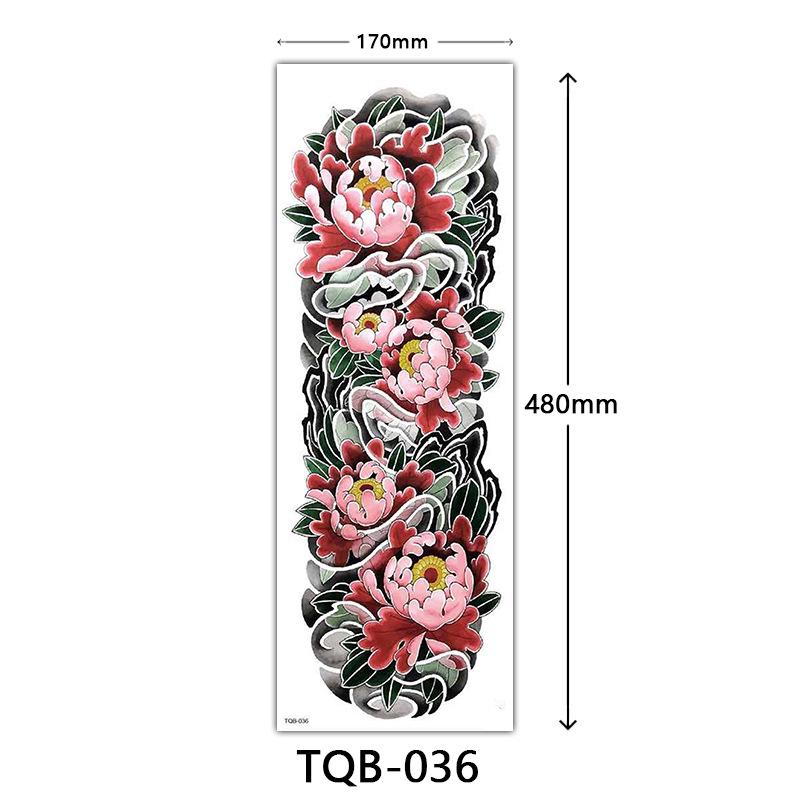 Full Arm Flower Tattoo Stickers - Large Image Design