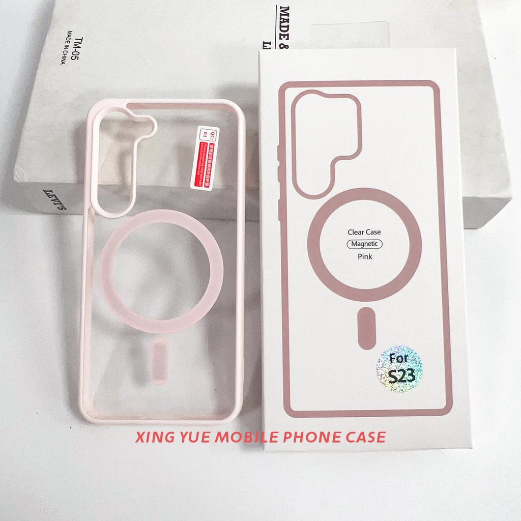 Suitable for Samsung S25 Ultra Transparent Magnetic Phone Case S24 Wireless Charging Shield Protective Case A15