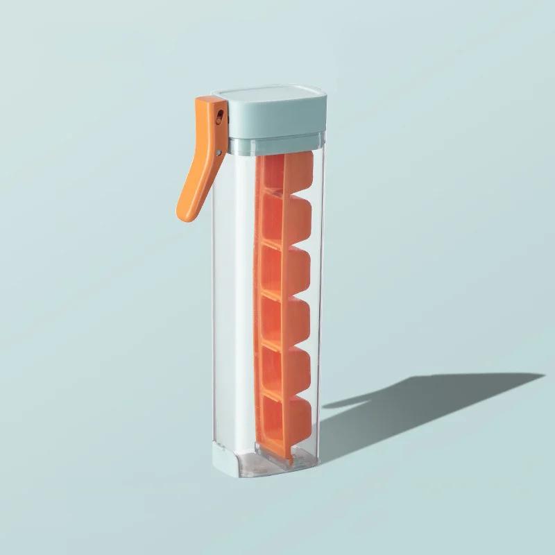 6 Grid Single Handed Press Mold Summer Whiskey Cocktail Drink Ice Making Storage Box Easy Demould