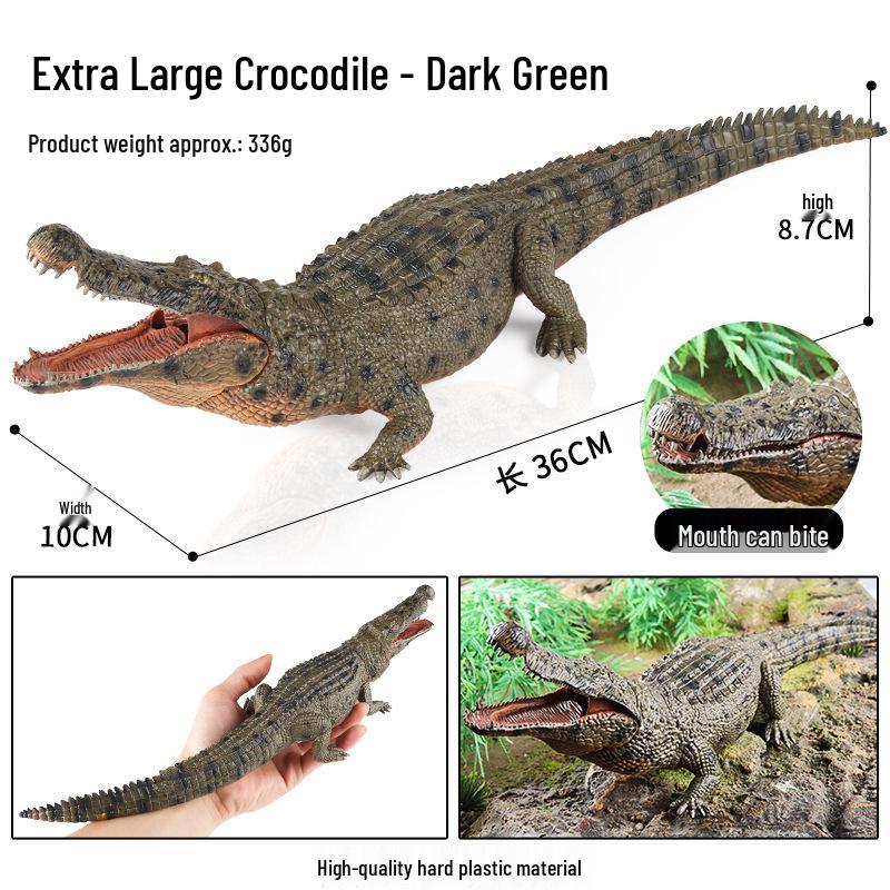 Large Crocodile Wildlife Model Toy: Yangtze Crocodile for Kids Cognitive Play