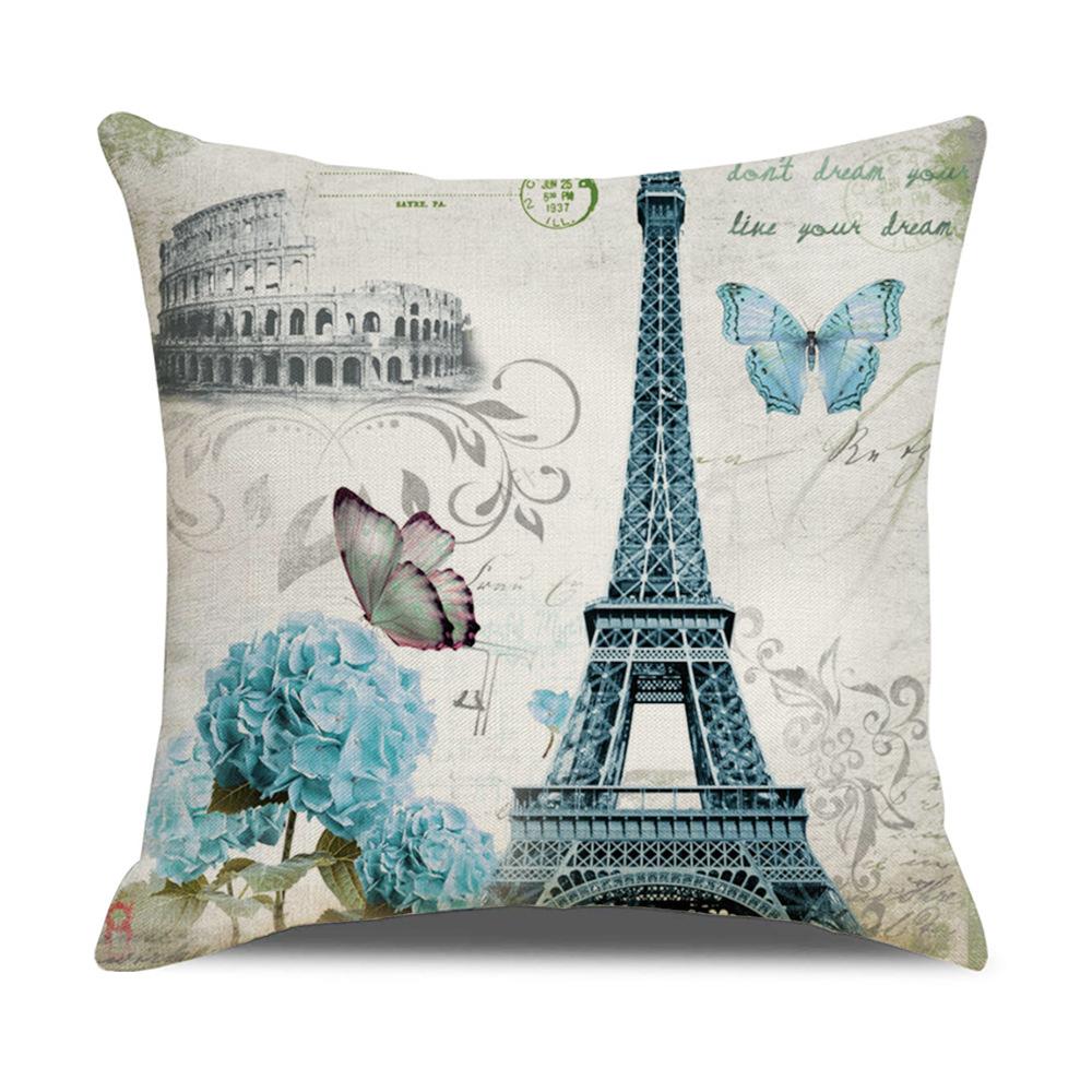 New Vintage Floral Pillow Linen Printed Sofa Home Office Decorative Cushion Cover