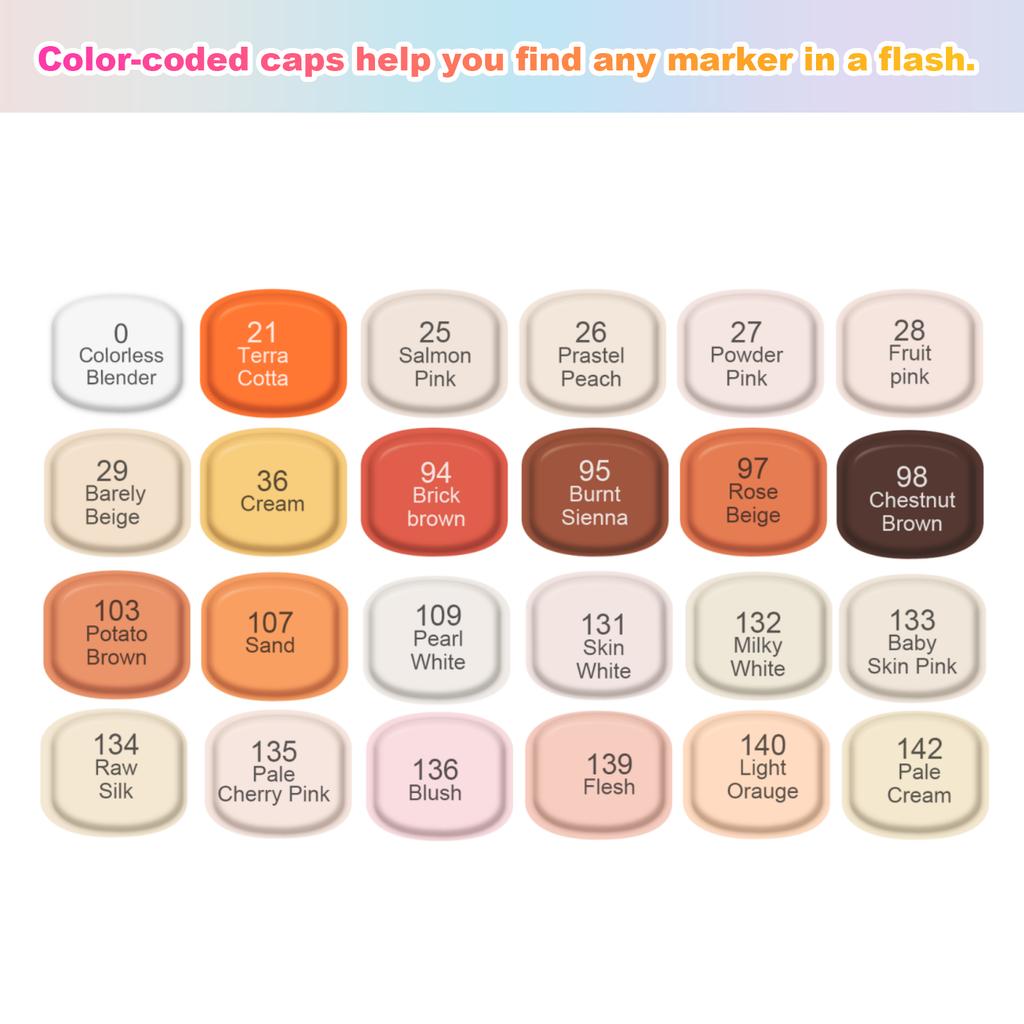 TOUCHNEW Alcohol Markers Soft Brush,Dual Tip Fine&Chisel / Brush&Chisel Art Markers Set for Adult Artists Drawing Coloring