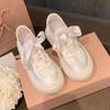 Women's Shoes Princess Style Single Shoes Autumn Women's Rubber Low-top Sneakers Silk Straps Lace-up Board Shoes Tide