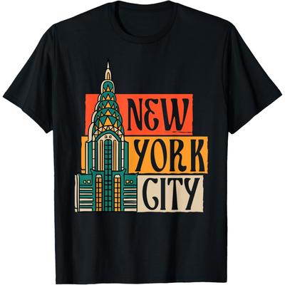 Vintage Empire State Building Sylwetka USA Pamiątka Nowy Jork Koszulka