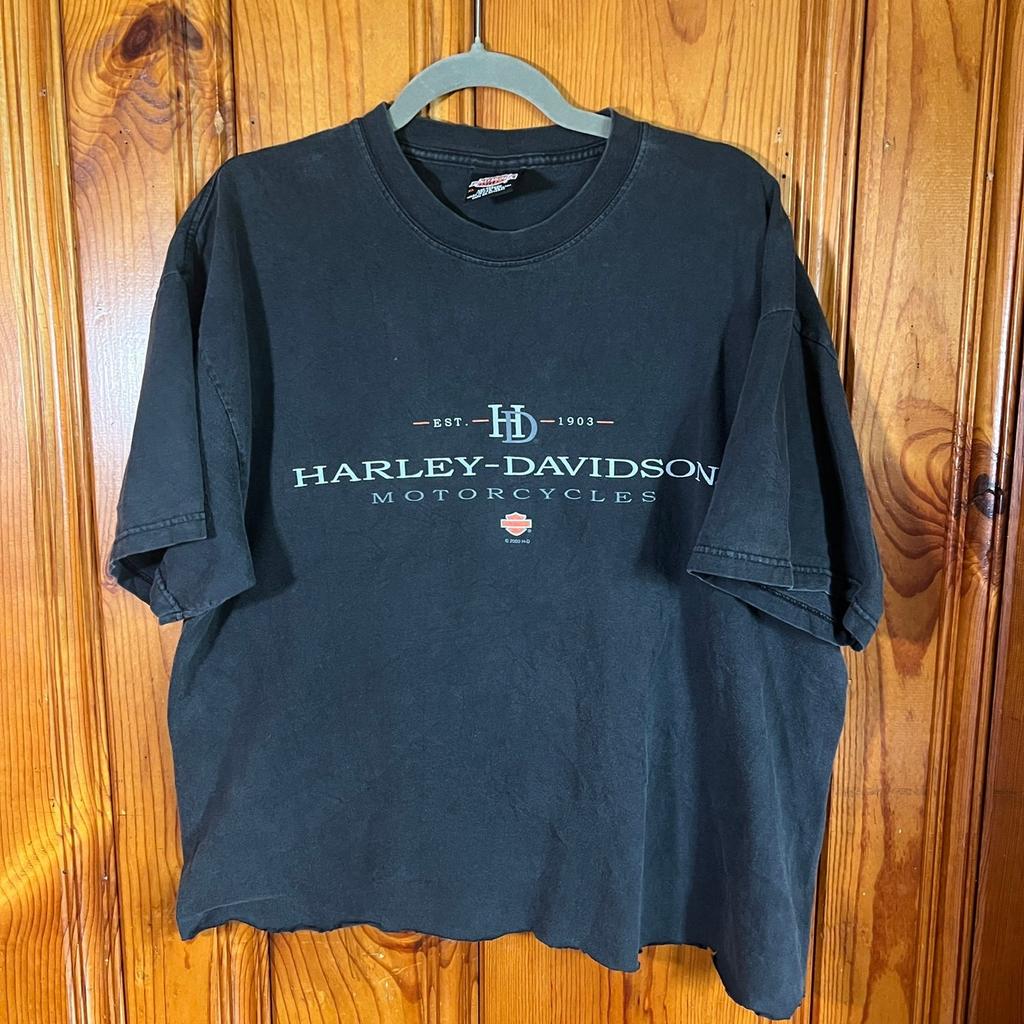 Harley-Davidson XL Y2K Graphic T-Shirt Black Regular Unisex T-Shirt