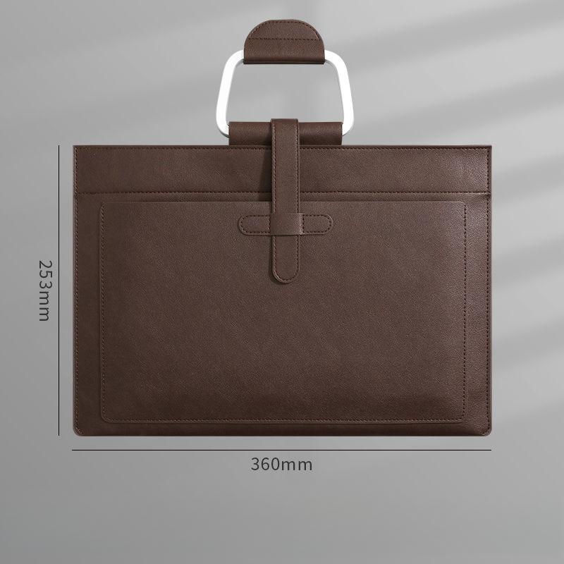 

Папка для документов формата А4, кожаная сумка для документов, многофункциональная сумка-тоут, сумка для хранения чеков, высококачественная водонепроницаемая, большой емкости темно-коричневого