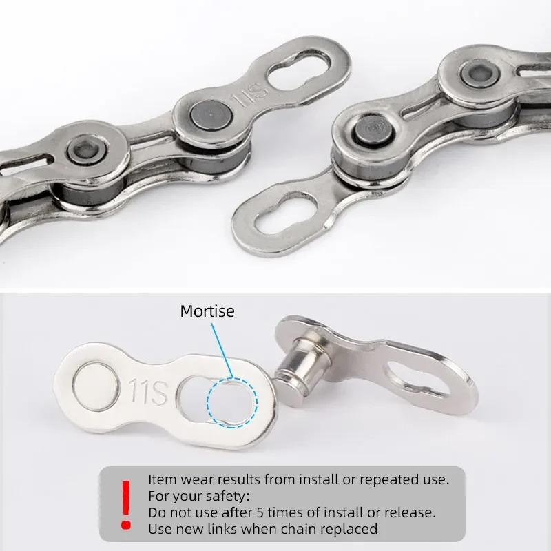 5 Pair Bicycle Chain Link Connector Joints Buttons Cycling Speed Quick Master Links For Mountain Bike 6/7/8/9/10/11/12S
