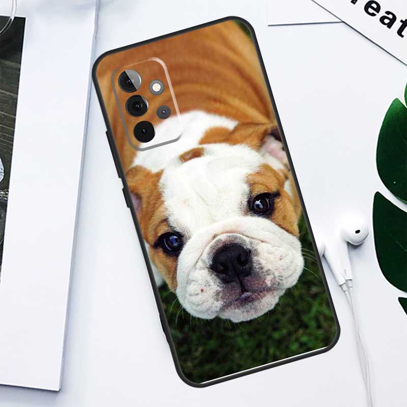 British English Bulldog For Samsung Galaxy A52 A22 A32 A54 A34 A14 A55 A35 A15 A53 A33 A13 A05 A06 A16 Phone Case