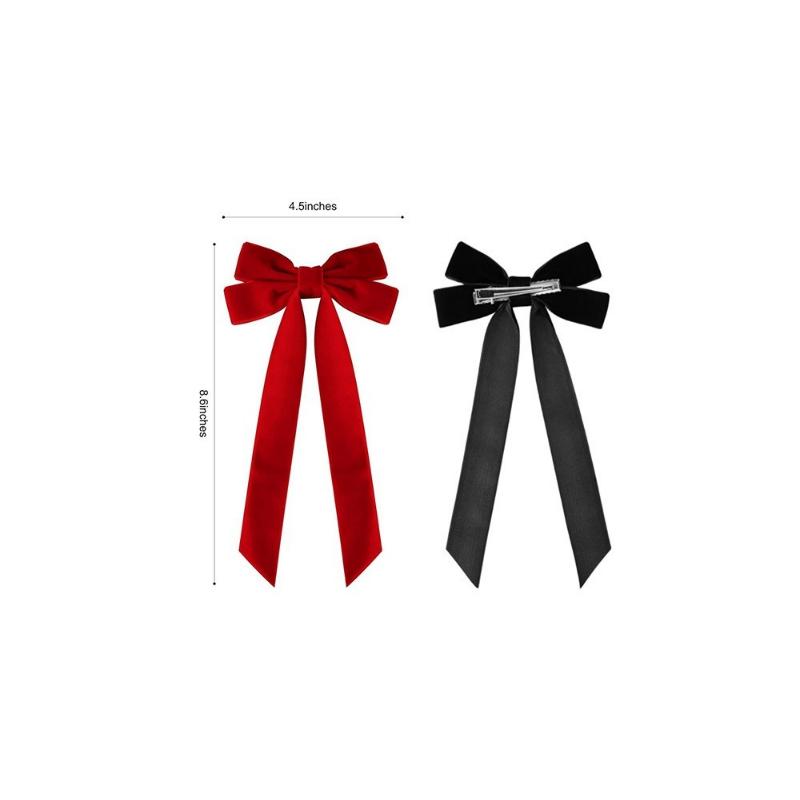 Winter Velvet Belt Double Bow Hairpin Hair Accessories Fashionable and Simple Versatile Princess Duck Bill Clip Hairpin