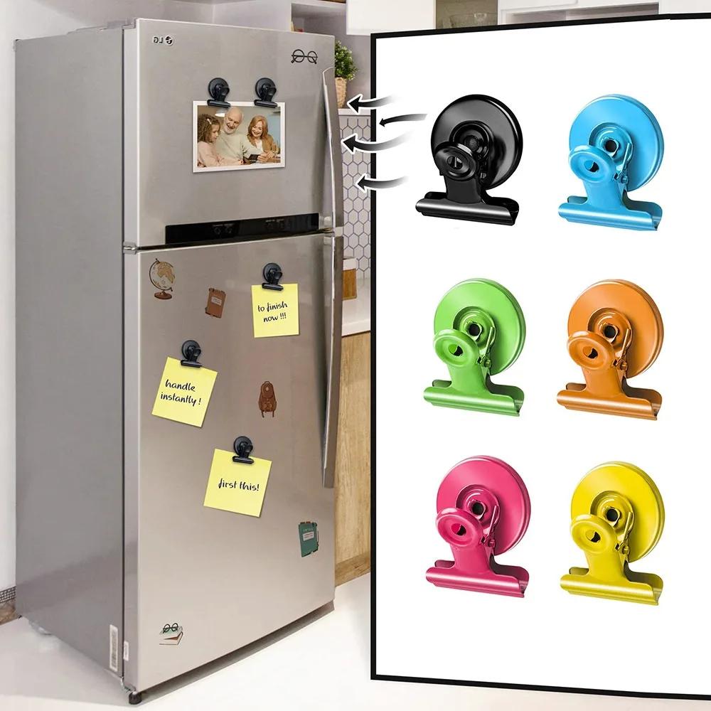 12Pcs Creative Refrigerator Magnetic Clip Office Supplies Document And Bill Clip Can Also Be Used For Food Bag Clip
