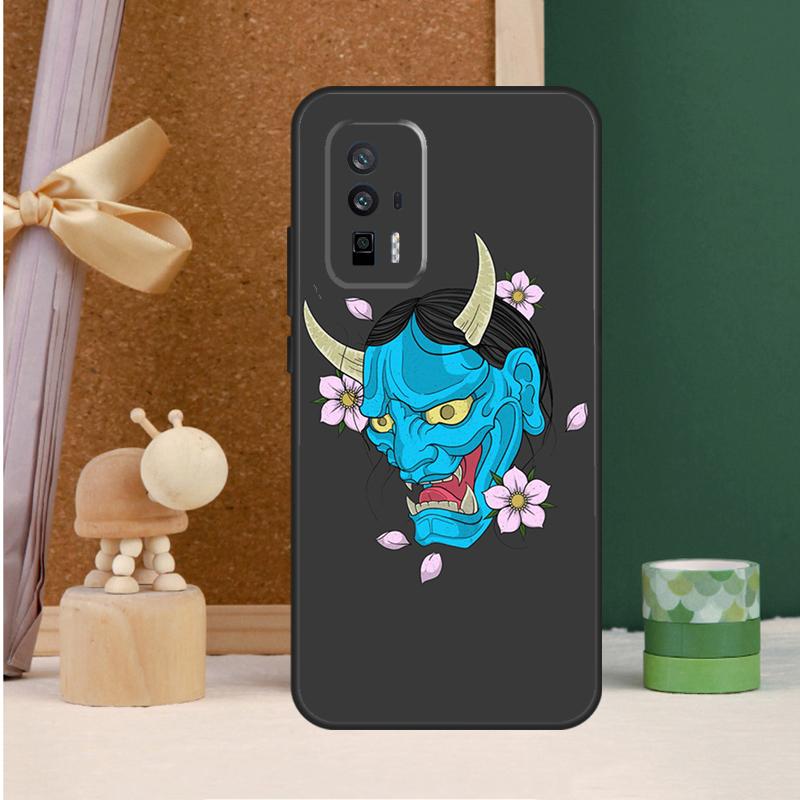 Japanese Samurai Oni Mask For POCO X6 Pro M6 X3 X5 F3 F5 M5s Cover For Xiaomi 13T 12T 11T 14 Pro 12 13 Lite Case