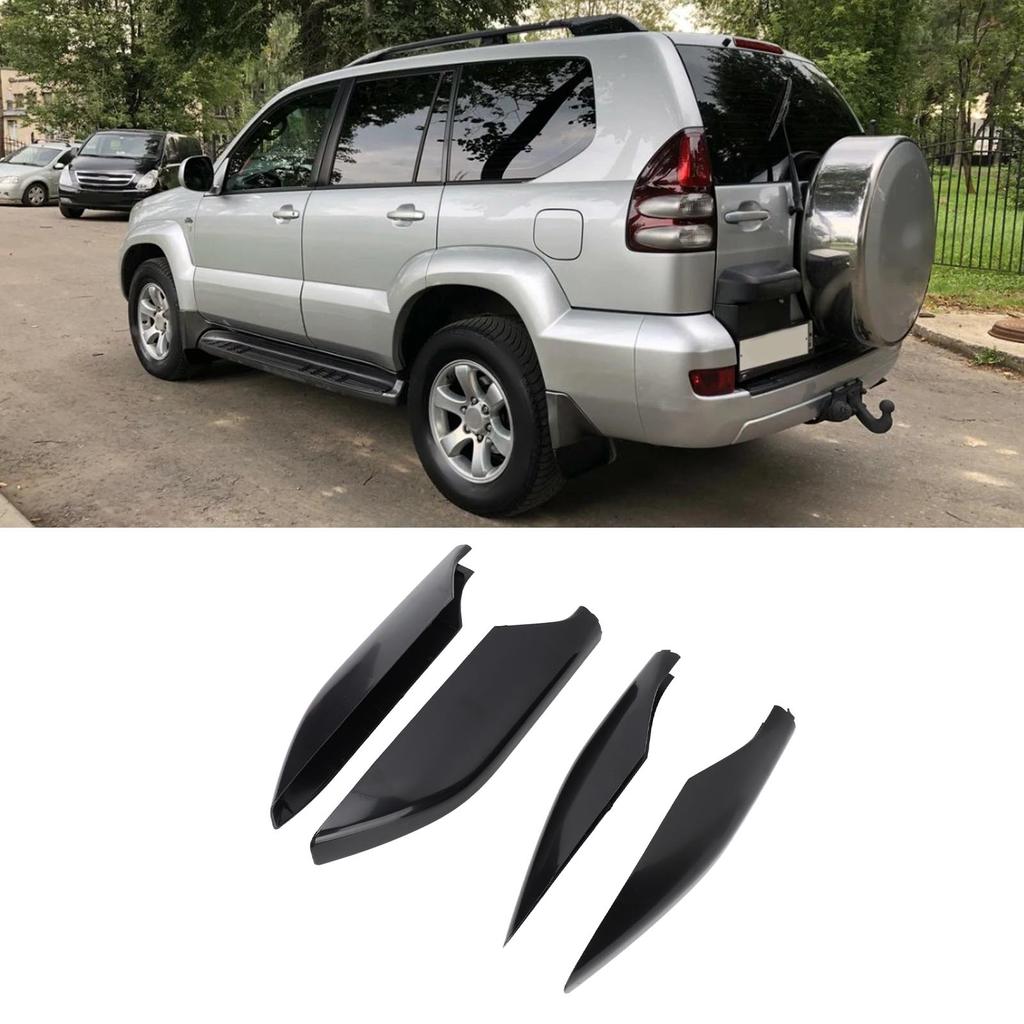 4pcs Roof Rail Rack Cover Plastic Roof Rack Rail End   Replacement for       FJ120 2002 To 2009