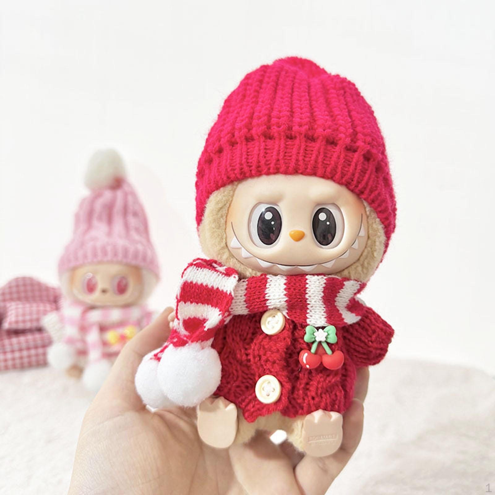 

Костюм для куклы из 3 предметов: свитер и шапка, шарф, одежда ручной работы для кукол ростом 15-17 см