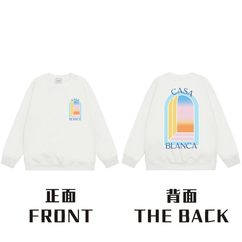 American Trendy Brand Casablanca Crew Neck Sweater Hoodie Men's Couple Ins Autumn and Winter Thickened Long-sleeved Women's T