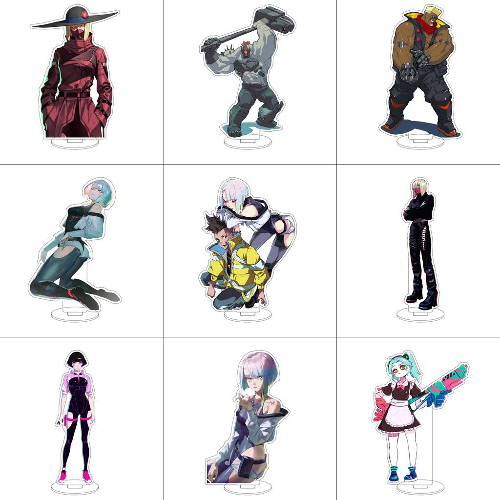 16CM Anime Cyberpunk Cosplay Acryl-Ständer Ornamente David Martinez Rebecca Figur Ständer Halloween Geschenke