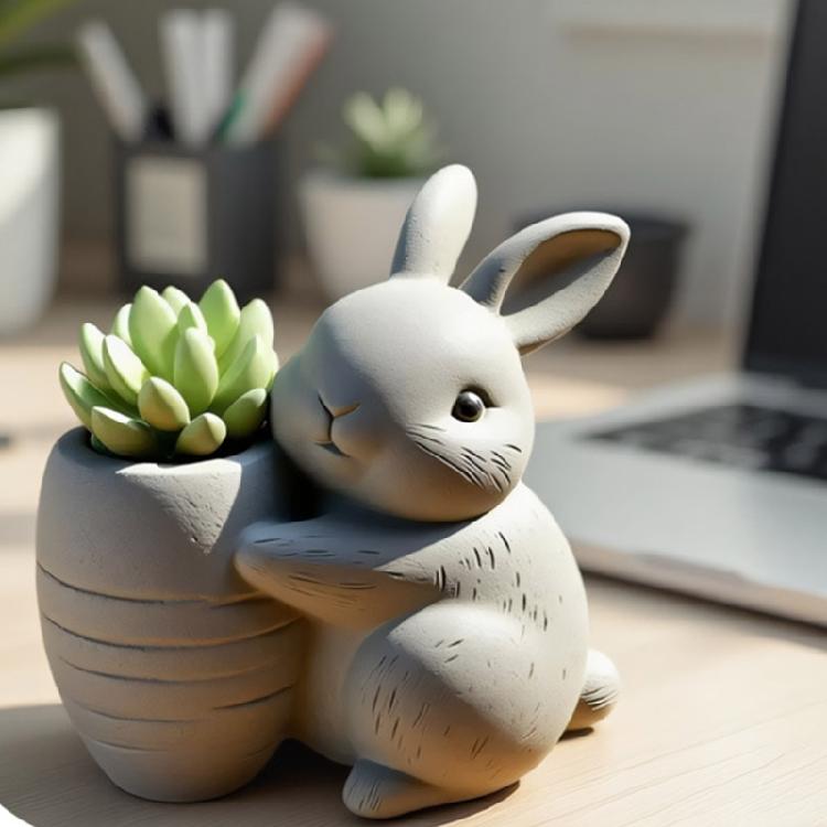 Reusable Silicone Carrot Planter Mold With Rabbit Theme DIY Resin Casting Craft Tool Decorative Tray Making Supplies