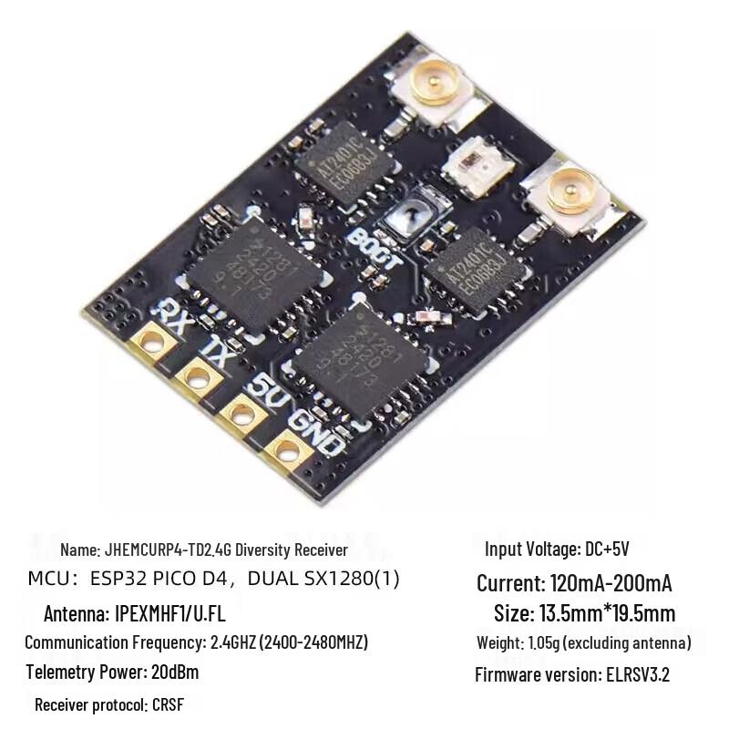 JHEMCU RP4-TD ELRS 2.4G Diversity Receiver