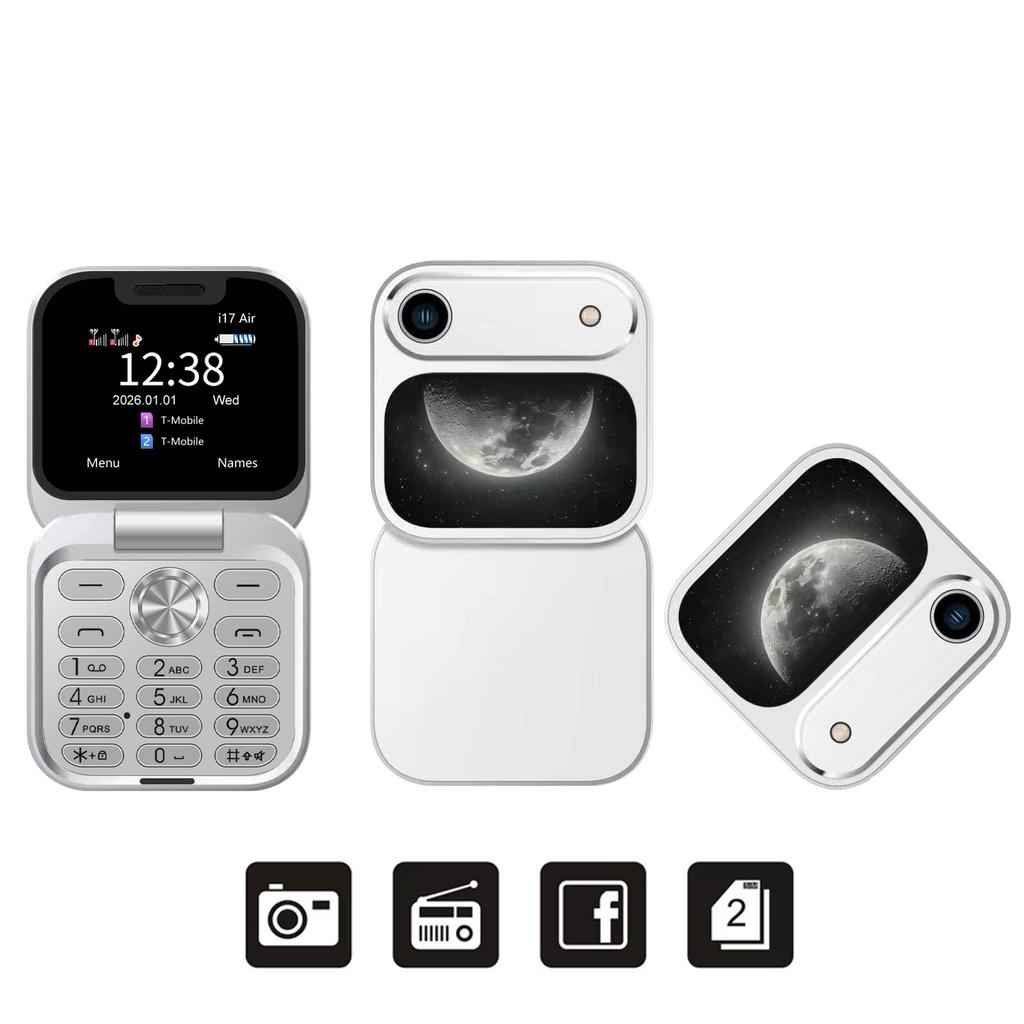 Mini Cellulare Flip Dual SIM Schermo 1.77" Bluetooth Dial Suono Magico Radio FM Torcia 2G GSM Piccolo Cellulare Pieghevole