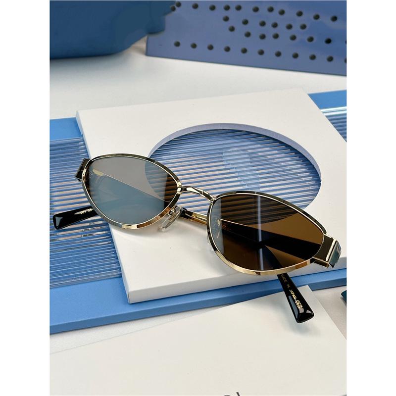 Ni Ni Gold Cat Eye Retro Sunglasses, Unisex Round-Square, Myopia-Compatible