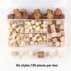 AEE4-130 Wooden Push Pins Geometric Shape For DIY Craft Supplies Apparel Sewing Point Wooden Photo Wall Board Office