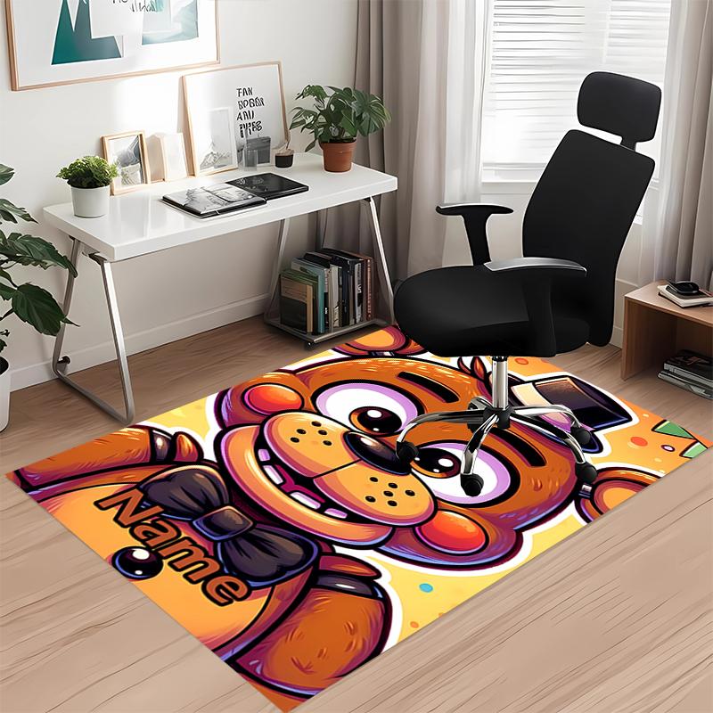 Custom Name Five Nights at Freddy's Printed Carpet, for Office Chair Living Room Bedroom Kitchen Room Decor Gifts.