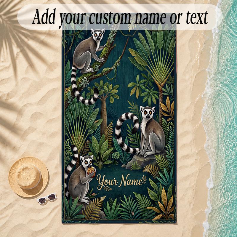 Meerjungfrau Thema Weiches Strandtuch Personalisiert Benutzerdefinierter Name Text Handtuch Tragbar für Strand Pool Reisen