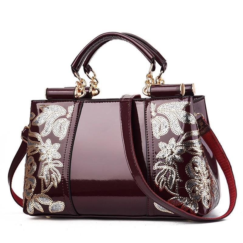 Borsa da Sposa Laccata Lucida 2025 - Stile Europeo e Americano, Borsa a Spalla/Crossbody di Grande Capacità